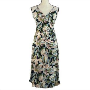 Joie floral sheath dress spaghetti strap ruched side M